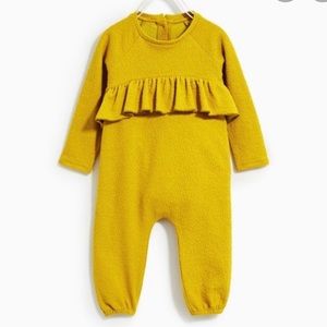 Zara baby Girls mustard ruffle Romper